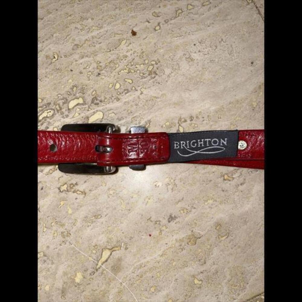 Brighton‎ 03507 Red Leather Southwest Beaded Belt Size Women's M